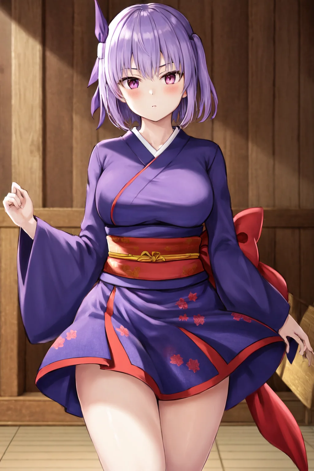 masterpiece, best quality, highres, 1girl, ayane, obi, purple japanese clothes <lora:doa_ayane:1>