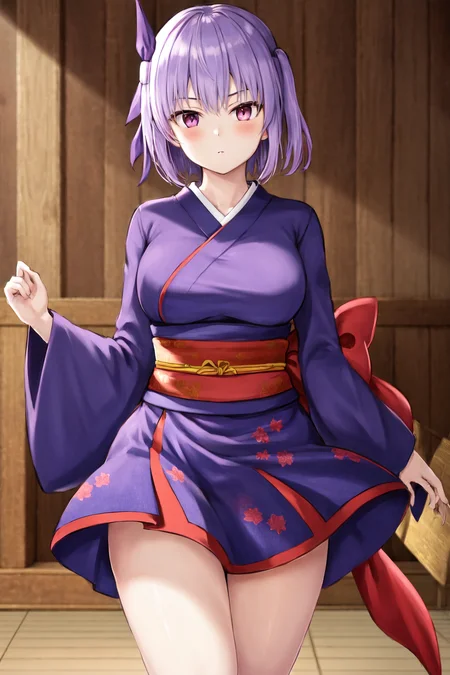 masterpiece, best quality, highres, 1girl, ayane, obi, purple japanese clothes <lora:doa_ayane:1>