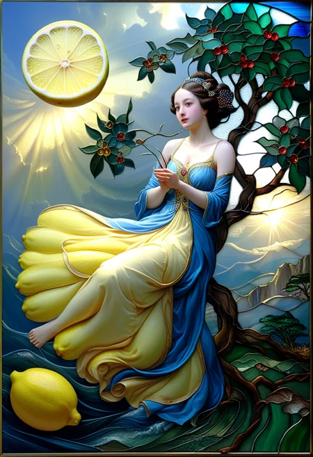 <lora:When_Life_Gives_You_Lemons: 0.6> wl_lemons, Masterpiece,top quality,absurd,sfw,
Masterpiece, top quality, absurd,
emon tree stained glass,, <lora:TQ_-_Stained_Glass_XL:0.8>