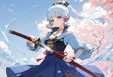 score_9, score_8_up, score_7_up, 1girl, holding sword unsheathing, kamisato ayaka, standing
<lora:unsheathing_2_final:1>