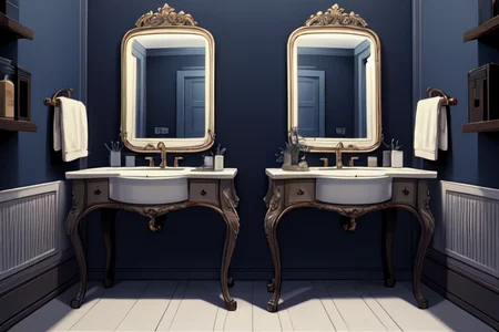 highly insanely detailed, masterpiece, top quality, best quality, highres, 4k, 8k, RAW photo, (very aesthetic, beautiful and aesthetic),
(code_style,codestyle),
<lora:CodeStyle (half generic class)_564920:0.3>,
(1girl:1.3), 1other,
Grooming Area,Elegant space with polished ebony mirrors reflecting flickering candlelight,intricately carved wooden stools arranged neatly around a central basin,jars of fragrant oils and cosmetics neatly arranged on shelves,and servants standing by with combs and brushes,(pure blue background,transparent background:1.2),âââ