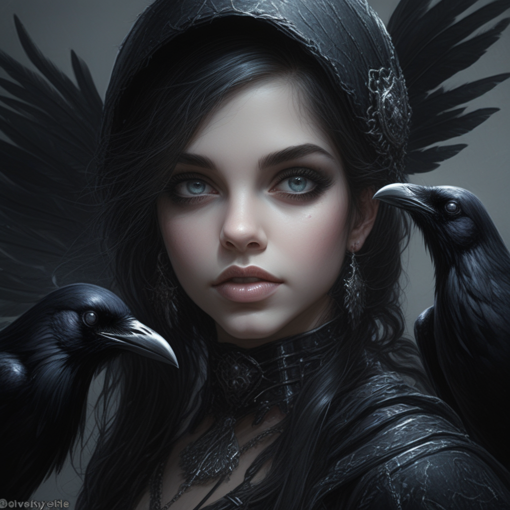 Ravenstyle, 1girl, closeup