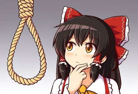 score_9, uncensored, source_anime
BREAK
hakurei reimu, 1girl, solo, bow, upper body, hair bow, grey background, gradient background, rope, hand on own chin, noose, black hair, long hair, detached sleeves, hair tubes
<lora:awoo_pony_v1:1>