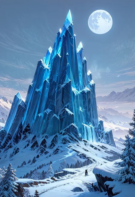 score_9, score_8_up, score_7_up, masterpiece, landscape, ice, ice world, snow, epiCPhoto, endless ice, cold moon, bleak world, long shadows, flat terrain