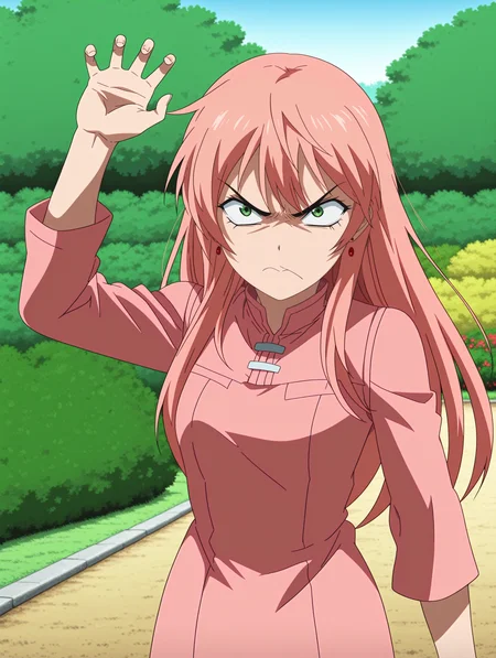 anime coloring,
<lora:POV_Receiving_Slap:0.8> imminentslap, angry, readytostrike,
<lora:Remercier_Nike_Illustrious:1> remerciernike, pinkdress, outdoors, garden,grass,bush,
1girl,pov,
masterpiece,best quality,amazing quality,