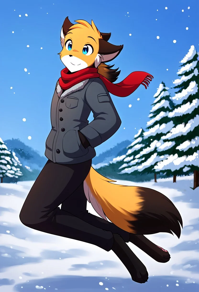 score_9, score_8_up, score_7_up,score_6_up,score_5_up, source_furry
BREAK
solo, furry male anthro, flat chest, (cute, happy, seductive), grey winter jacket, red scarf, black winter pants, (outdoors, jumps into a snowdrift like a fox, winter, winter park, snowfall, snowdrift), in a jump, jumping into a snowdrift, fox jump, side view, side side
BREAK
<lora:Mike-Twokinds-SDXL-AnonTK-V1-000012:0.85>, mike-twokinds, keidran, mammal, fox tail, blue eyes, <lora:p:0.35>
