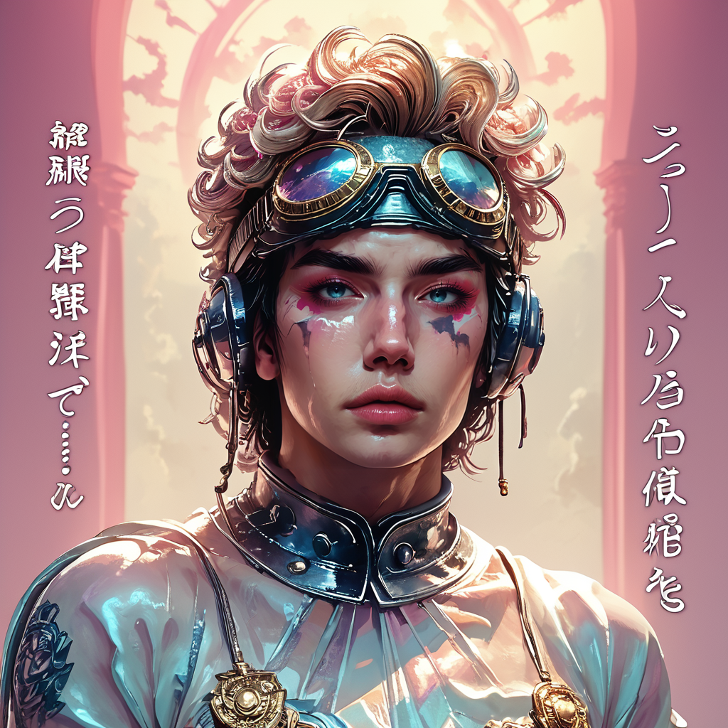 score_9, score_8_up, score_7_up, <lora:VaporwavePonyV2:1> ArsMJStyle,  Vaporwave, A roman bust wearing VR goggles, set against a background of cascading Windows 95 error messages. Vaporwave-style Japanese text floats around the sculpture.