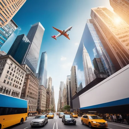 Advertising poster style, <lora:Advertising:1.5>
A creative photo of a plane flying through a city filled with tall buildings advertising style, Professional, modern, product-focused, commercial, eye-catching, highly detailed