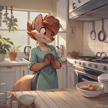 score_9, score_8_up, score_7_up, score_6_up, <lora:HelenDish_PDXL_v1:1> helen_dish, smile, hands together, inside, kitchen,