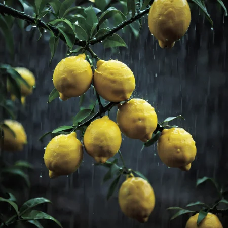 lemons in the pouring rain<lora:pouring_rain_XL:1>