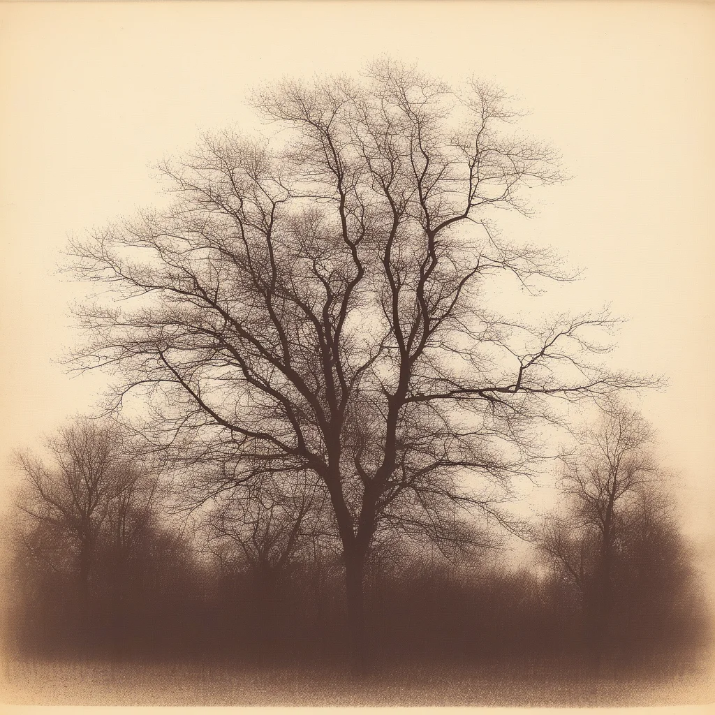 photogenic drawings, landscape with trees