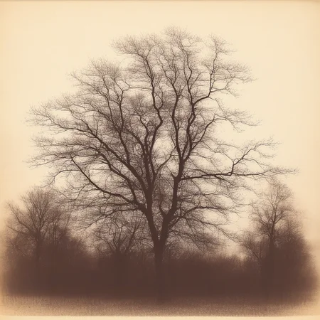 photogenic drawings, landscape with trees