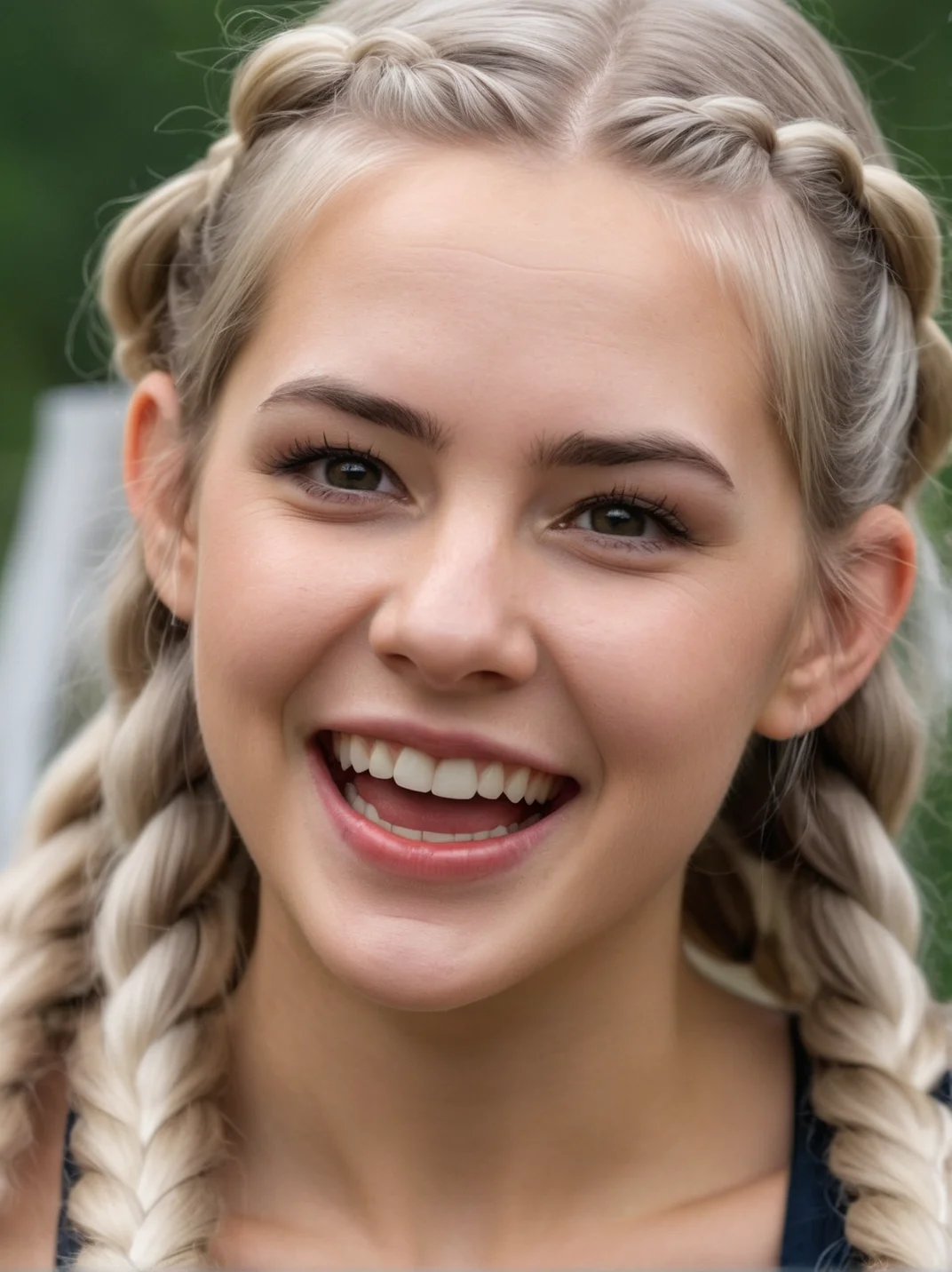 fashion photograph portrait of Milou_Ananias_P_MXAI_SDXL close up shot, laughing expression, (((Ultra-HD-details, Ultra-HD-detailed, Ultra-HD-realistic, Ultra-HD-photo-same-realistic-quality-details)))