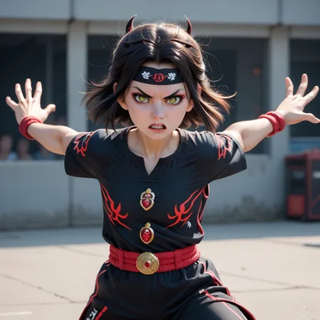 Girl, riju, attack pose,