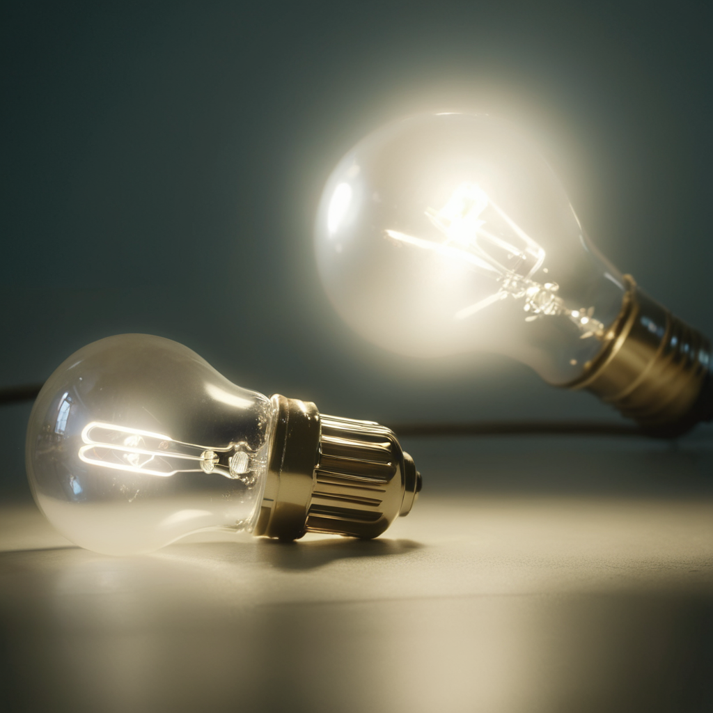 cinematic film still of  <lora:diffused light style:1>
A Diffused light of two light bulbs are lit up in the dark,no humans,glowing,light,danmaku,light bulb , realistic, sharp, detailed, classic, 1970's light style, high-key light style, photography, artistic, perfection, diffusion, diffused, soft light, glow, bright, contrast, highlights, halo, glowing ambient light, colorful, cinematic, filmic, high quality photo, diffused light style, shallow depth of field, vignette, highly detailed, high budget, bokeh, cinemascope, moody, epic, gorgeous, film grain, grainy