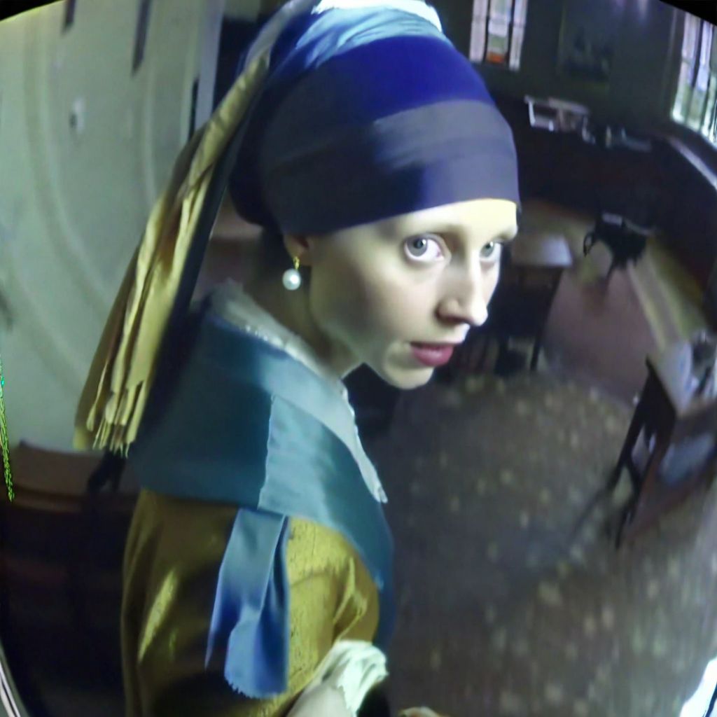 The girl with a pearl earring CCTV Style   <lora:SDXL-CCTV-Style-Lora:0.8>