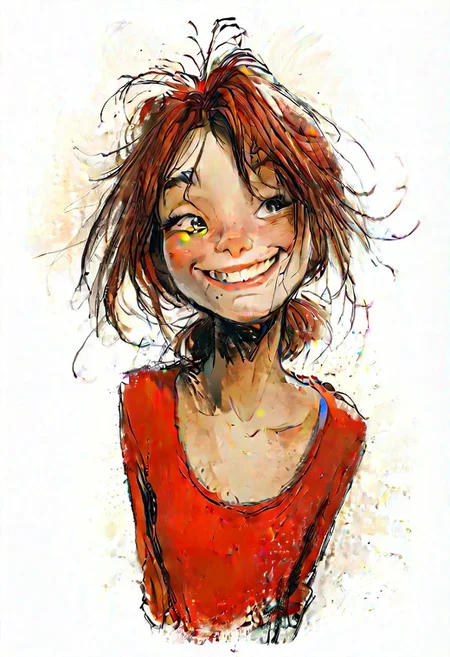 (masterpiece, best quality, highres, high resolution:1.2), extremely detailed, realistic, intricate details, 1girl, solo, red hair, Tousled Updo, widow's peak, open mouth, blush, freckles,