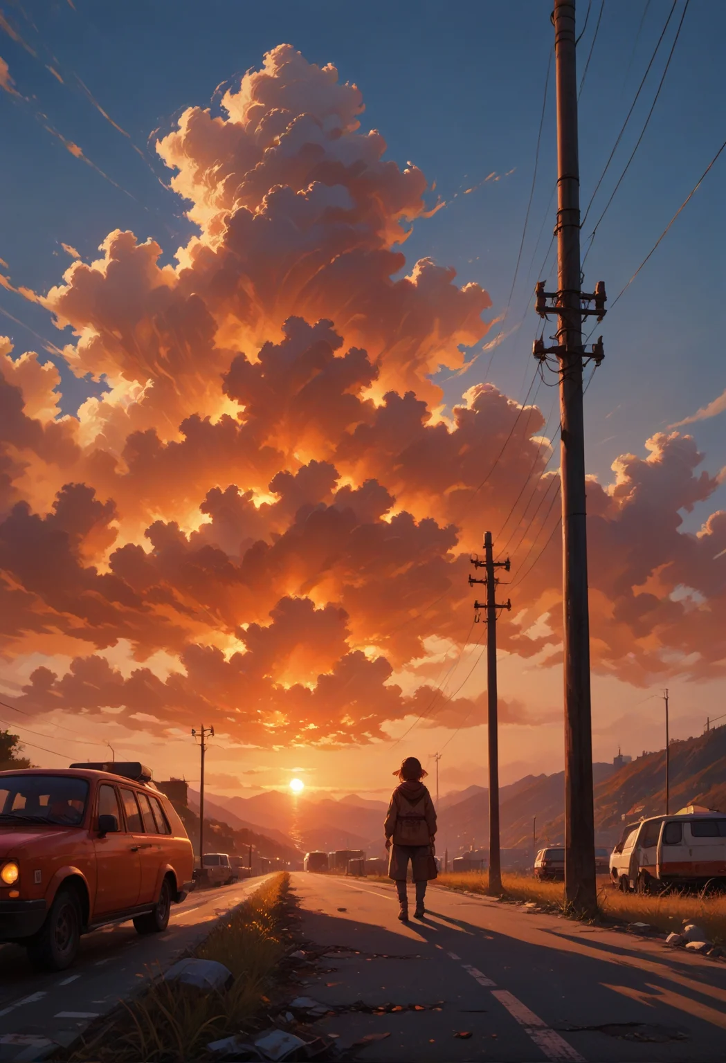 score_9,score_8_up,score_7_up,embedding:zPDXL2, film grain,Cinematic Lighting, Expressiveh,th3rm4l,colorful, outdoors, sky, blue sky, gradient, gradient background, no humans, ground vehicle, scenery, sunset, orange background, power lines, gradient sky, orange sky<lora:增强\(收藏)\sdxl_lightning_8step_lora.safetensors:1.0:1.0> <lora:增强\(收藏)\Expressive_H-000001.safetensors:0.4:0.4> <lora:增强\(收藏)\Hands XL 4.safetensors:1.0:1.0> <lora:增强\(收藏)\glowneon_xl_v1.safetensors:0.5:0.5> <lora:extremely detailed (no trigger).safetensors:1.0:1.0> <lora:Vixon\(收藏)\Vixon's Pony Styles Thermal.safetensors:0.4:0.4> <lora:增强\(收藏)\sinfully_stylish_SDXL.safetensors:0.4:0.4>