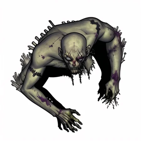 dndtoken, a zombie, ((white background)) <lora:dndtoken_v101:0.85>