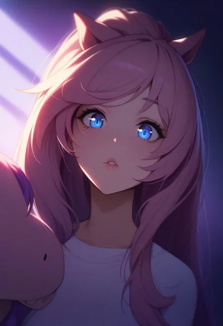 1girl,Derpy Hooves (My Little Pony), lips, thin lips, parted lips, solo, looking at viewer, pegasus, upper body, dark, underlightling, masterpiece, best quality, very aesthetic