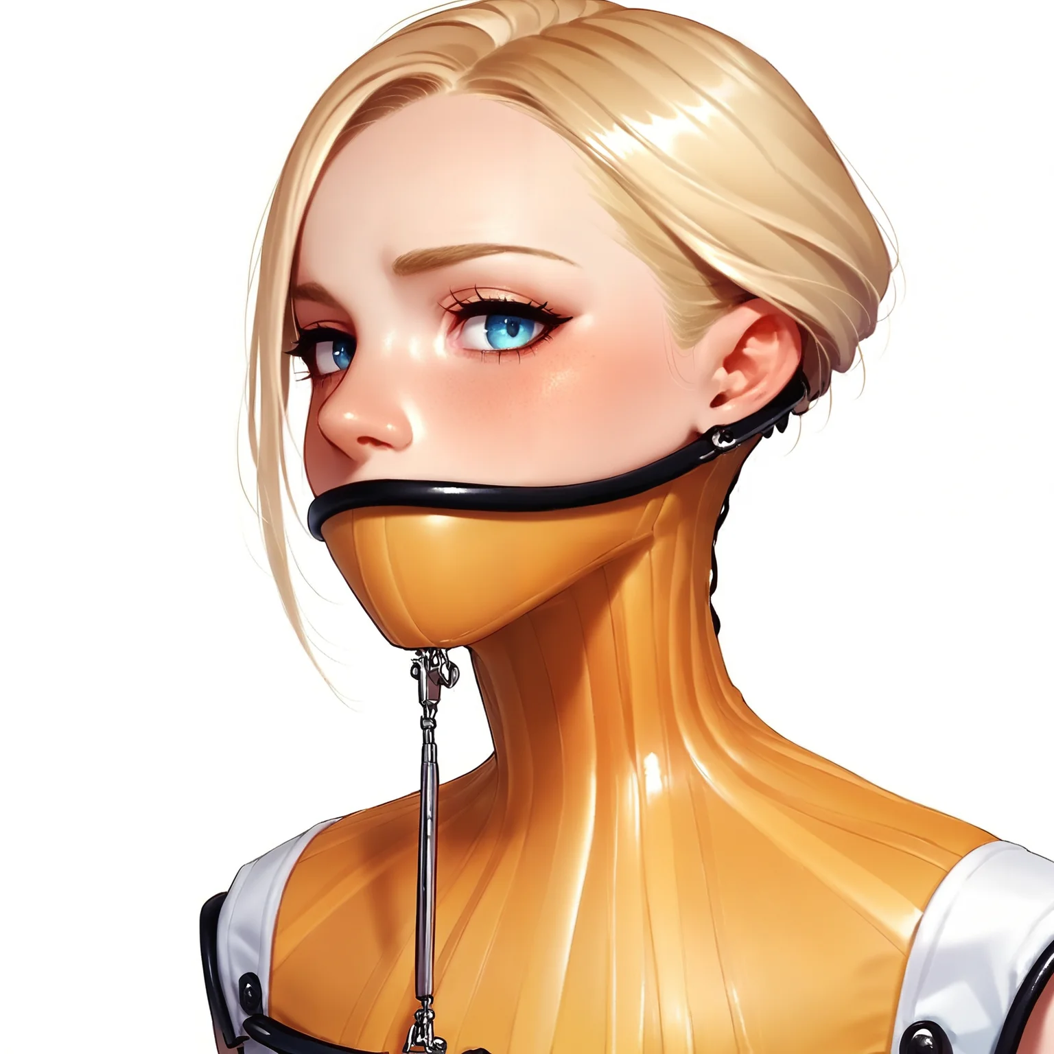 score_9, score_8_up, score_7_up, score_6_up, score_5_up, score_4_up, source_anime, source_cartoon, line art, smooth lines, flat color, 1girl, posturecollar, blonde hair, white background,