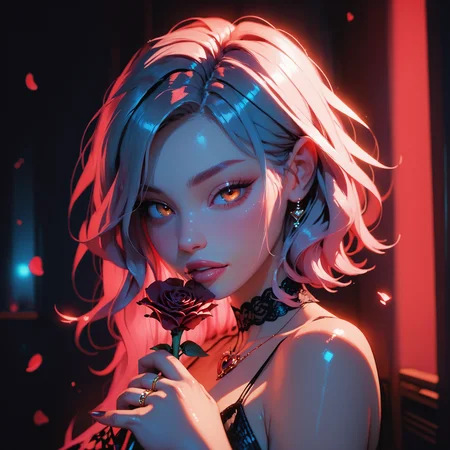 score_9, score_8_up, score_7_up, score_6_up, seductive, hd, best quality, highres, extremely detailed, ultra sharp, depth of field, (detailed skin, Beautiful face), zPDXL3, (embedding:zPDXL3:1.0), 1girl, solo, standing, holding flowers, holding chocolates, giving to viewer, Valentine theme, rose, pov, Split Lighting, (bust), (extreme closeup) <lora:EnvyPonySeductress01a:0.62> <lora:g0th1cPXL:0.38> <lora:incase-ilff-v3-4:0.33> <lora:princess_xl_v2:0.8> <lora:S1_Dramatic_Lighting_v3:0.5>