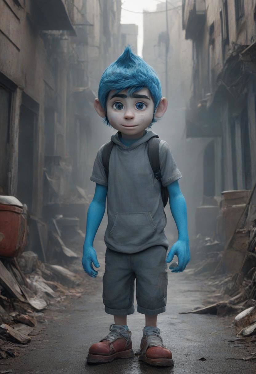 full body, one single individual, zayn malik ((The smurf)), the smurf background movie, (4k, 8k, extreme detail, ultra quality, HD, high definition, HDR, high dynamic range, octane render, Masterpiece, best quality, colorful, 8k wallpaper, Volumetric Lighting, best shadows, crisp clear ultra definition, hyper realistic realism)