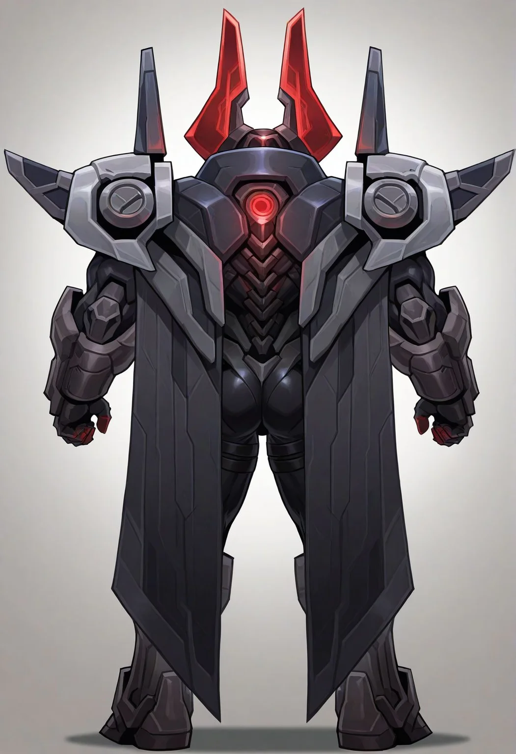 bara,muscular male,comic,full body,from back,
solo,mecha,mecha cape,
project-mordekaiser,white background,
very awa,masterpiece,best quality,absurdres,newest,perfect quality,detailed background,intricate details,