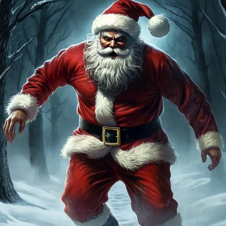 Horror-themed, <lora:Santa Claus:1.5>
Santa Claus a creepy demonic santa claus is running through the snow in Christmas Eve, Eerie, unsettling, dark, spooky, suspenseful, grim, highly detailed