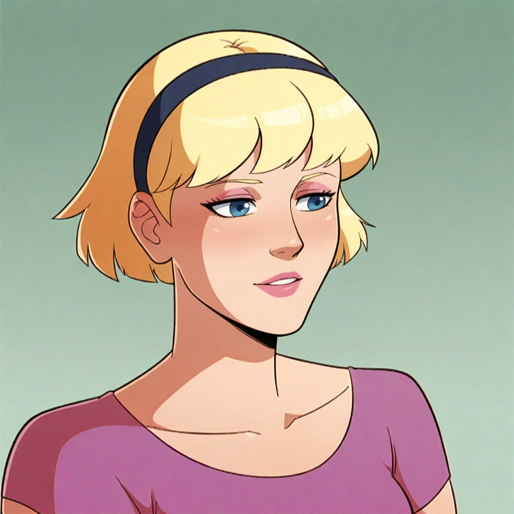 woman, solo, flat color, 80s style, <lora:Jem and the Holograms Character Pack:0.8>  JemJerrica, blonde hair, short hair, hairband