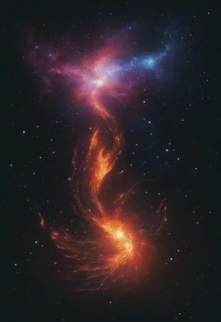 phoenix, galaxy, constellations, flame