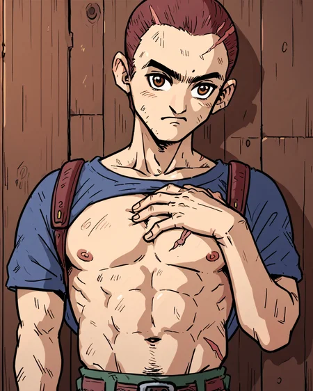 score_9, score_8_up, score_7_up, score_6_up, source_anime, rating_safe, ah1, 1boy, (((Hand On Chest:1.7))), <lora:Marc_of_Bidaia_versión_Pony_XL:0.8> Xmarkx