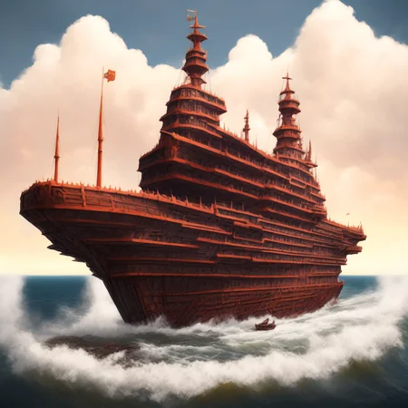 (BoneFortress:1) giant ship, body of water <lora:BoneFortress:0.8>