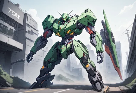 score_9, score_8_up, score_7_up,newest,safe,neon genesis evangelion,no humans,mecha,giant robot,open mouth,outdoors,biomechanical,carbon fiber,cybermutant,arm cannon