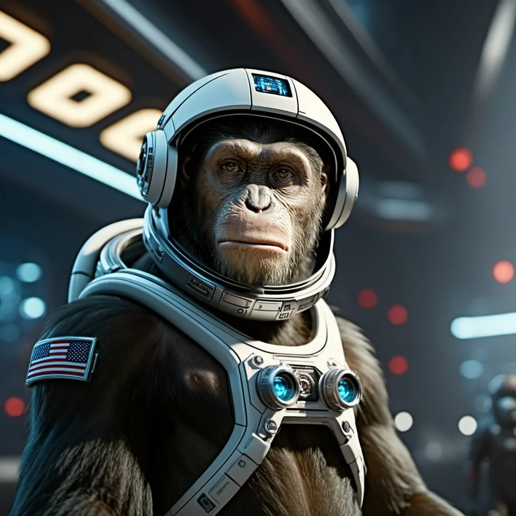 Caesar1024, a monkey, full body, cyberpunk astronaut suit, spaceship, stars, universe, detailed eyes, highly detailed , photography, ultra sharp, film, bokeh, professional, 4k, highly detailed <lora:add-detail-xl:1.5> <lora:Caesar1024-000560:0.7>