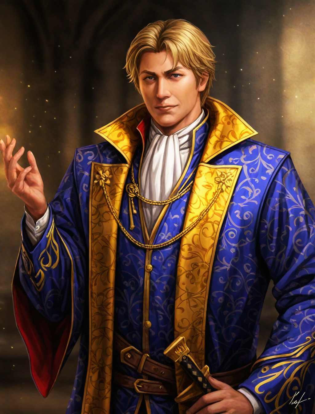 <lora:nobuyabo-style_XL_illustrious-noob_v1:1>nobuyabo style,1boy,  dutch,blonde hair,, best quality, masterpiece, high quality,newest, absurdres, highres,incredibly absurdres ,<lora:NoobV065sHyperDmd:1>