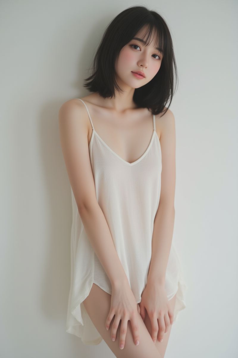 An Asian woman in white clothes
