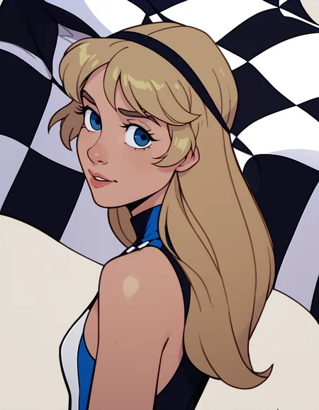 score_9, score_8_up, score_7_up <lora:eilonwy-ponyxl-000050:1> eilonwy, race queen, hairband,
1girl, solo, checkered flag