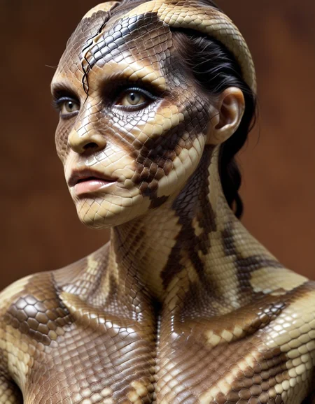 	'[snake human ] hybrid' made of human skin