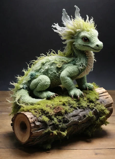 marketplace, casing,lunar landscape,moss-covered logs,root-like eclipse chaos asian drake-like Coatl, translucent ,
,Crochet craft style, versatile and creative, yarn