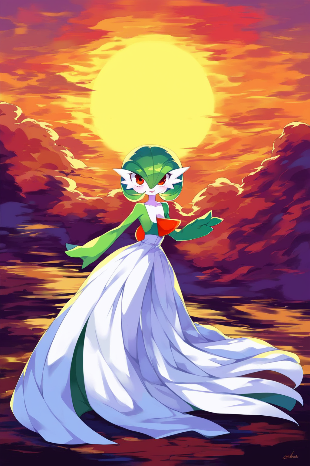 score_9, score_8_up, score_7_up, score_6_up, score_5_up, score_4_up, masterpiece, high quality, BREAK, full body, BREAK, 1girl,   <lora:Gardevoir[Pony]:0.8> Gardevoir,