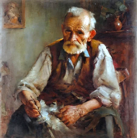agierymski portrait old man artist painter<lora:agierymski:1>