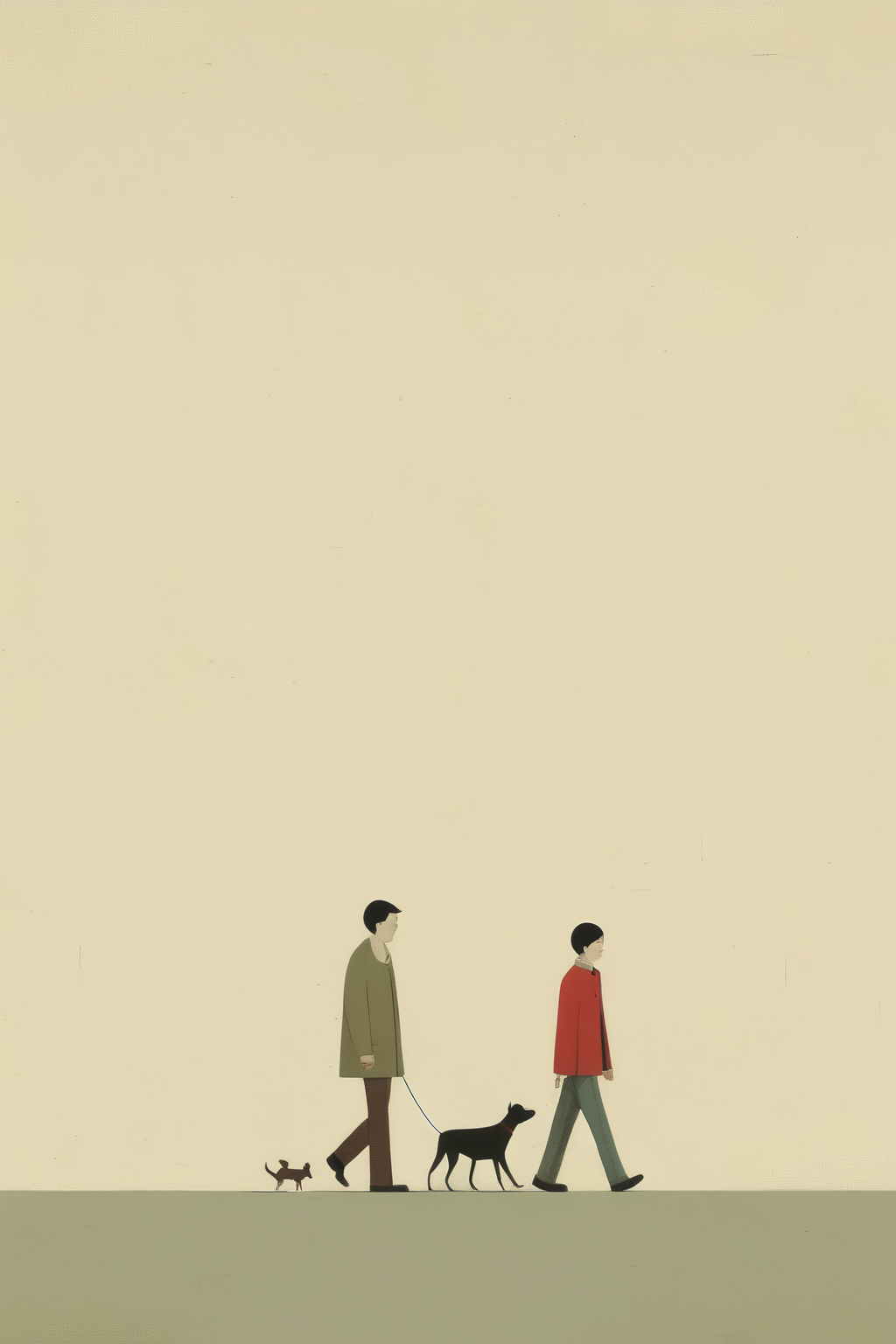 <lora:Alessandro Gottardo style:1>Alessandro Gottardo style - Boy walking with dog Alessandro Gottardo style