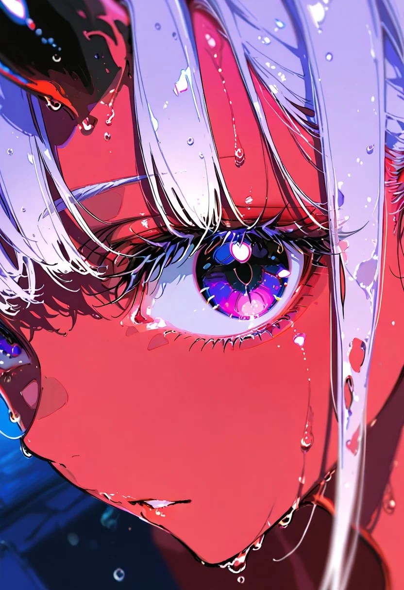 masterpiece, best quality, good quality, newest, highres, absurdres, uncensored,
BREAK 
detail background, very awa, absolutely eye-catching, (beautiful face), 
BREAK
amazing quality, best quality, ultra-detailed, 8K, illustration, CG, ultra-detailed-eyes, cute girl, eyelashes
BREAK
(sexy, slutty, hot, aroused) (only girl, solo foucus)
Aka-Oni, oni, colored skin, red skin, smooth horns, black horns, 
BREAK 
parted lips, seductive expression, wet hair, wet, from above, blurry foreground, 
BREAK 
perfect composition, solo, 1girl, extreme eye close up, eye focus, eye reflection, wide eyed, eyelashes, blank stare, (looking at viewer), eye focus, light smile
BREAK
professional lighting, , Photorealistic, source_real, 8k, night, blurry background, sharp focus, (extreme close:2.0), purples eyes,
(by yoneyama mai, rolua, roitz \( roitz \):1.25), colored lines, (ONE EYE FOCUS)