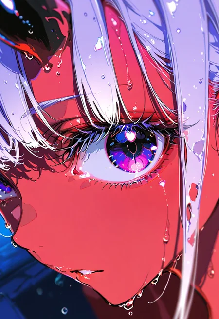 masterpiece, best quality, good quality, newest, highres, absurdres, uncensored,
BREAK 
detail background, very awa, absolutely eye-catching, (beautiful face), 
BREAK
amazing quality, best quality, ultra-detailed, 8K, illustration, CG, ultra-detailed-eyes, cute girl, eyelashes
BREAK
(sexy, slutty, hot, aroused) (only girl, solo foucus)
Aka-Oni, oni, colored skin, red skin, smooth horns, black horns, 
BREAK 
parted lips, seductive expression, wet hair, wet, from above, blurry foreground, 
BREAK 
perfect composition, solo, 1girl, extreme eye close up, eye focus, eye reflection, wide eyed, eyelashes, blank stare, (looking at viewer), eye focus, light smile
BREAK
professional lighting, , Photorealistic, source_real, 8k, night, blurry background, sharp focus, (extreme close:2.0), purples eyes,
(by yoneyama mai, rolua, roitz \( roitz \):1.25), colored lines, (ONE EYE FOCUS)