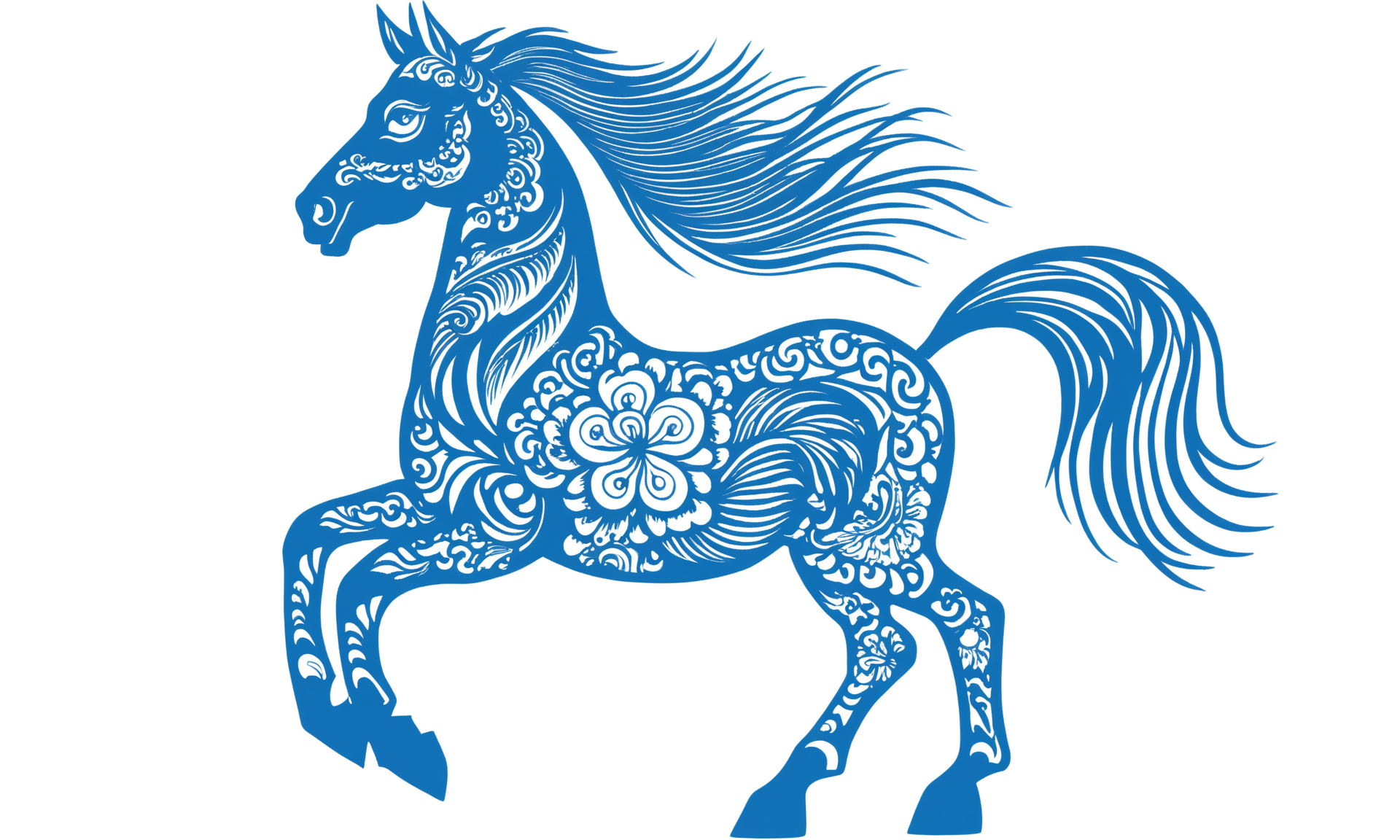 <lora:papercutcd_xl-000004:0.8>, a Chinese paper cut of a horse , papercutcd_xl, blue theme, (solo:1.2), no humans, chinese zodiac,, cutie, cute, (white background:1.3, Unbelievable Digital Artwork:1.3), CGSociety, ArtStation, master works, masterpiece, best quality, ultra detailed, high quality