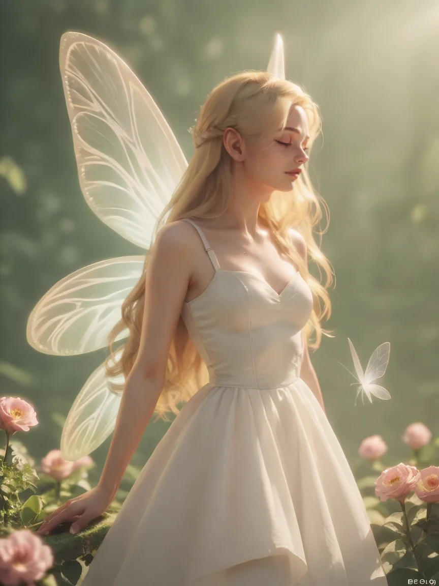 score_9, score_8_up, score_7_up, score_6_up, score_5_up, score_4_up, 1girl, <lora:dr34mc0r3XLP:0.6> dr34mc0r3, long hair, white dress, fairy wings