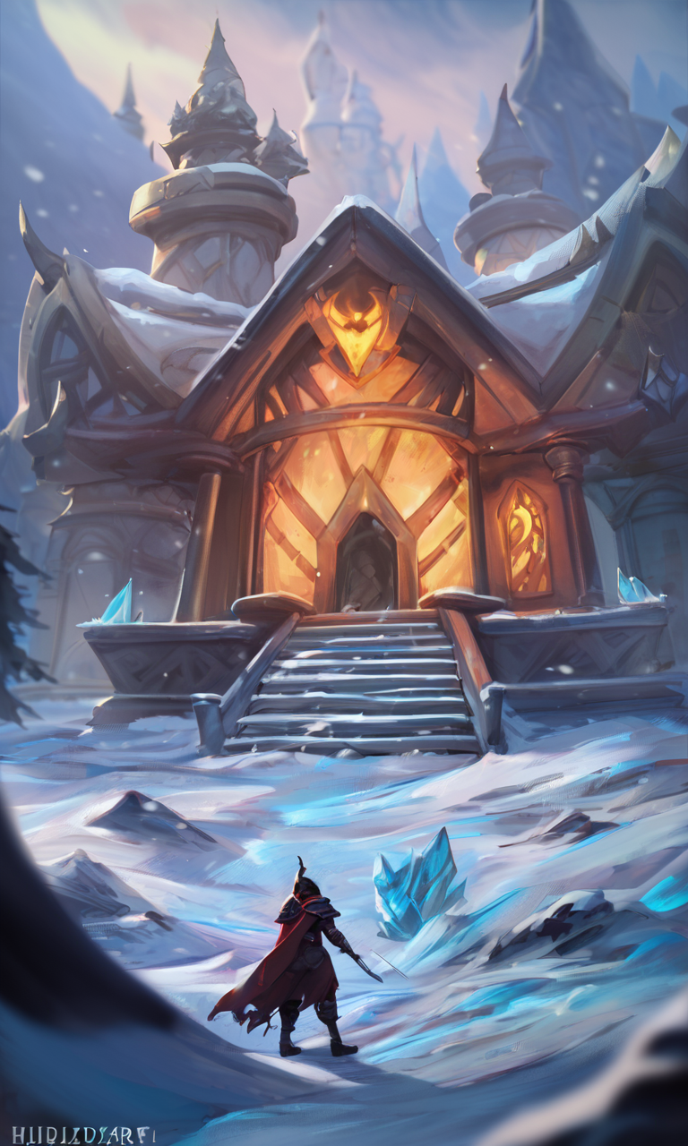 score_9, score_8_up, score_7_up, BREAK, soure_safe, cinematic, death knight, snow, ice, \, (warcraft), \, depth of field, hearthstonestyle, video game, digital painting, dark colors, 4 k, concept art, artstation, wlop, color block, symmetrical <lora:HearthStoneStyle_v1:0.8>