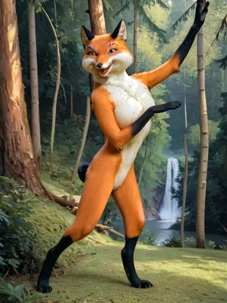 Score_9, score_8_up, scenery, fullbody, 1girl lisichka_B, posing, furry fox <lora:Lisichka:0.9>, highly detailed, masterpiece, wild forest, scenery, extreme detailed, hyperrealistic, masterpiece,