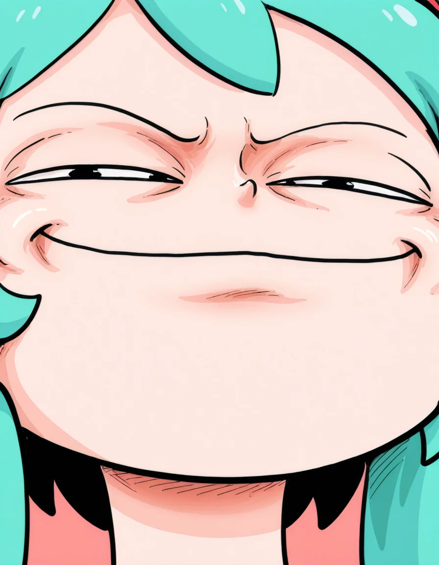 <lora:merriviuselfmeme_smug_illust:1.4> merriviuselfmeme_smug, exaggerated smug expression, hatsune miku